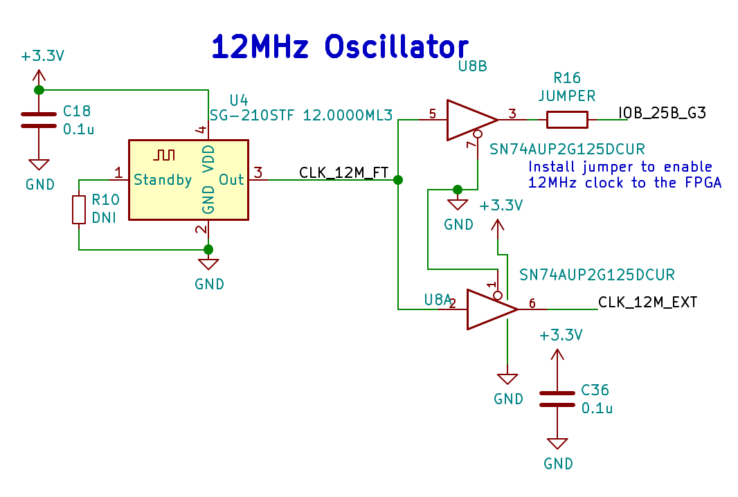 UPduino oscillator schematic